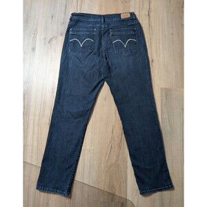 Levi's Size 14 Perfectly Slimming Jeans Straight Leg Stretch Dark Wash Whiskered